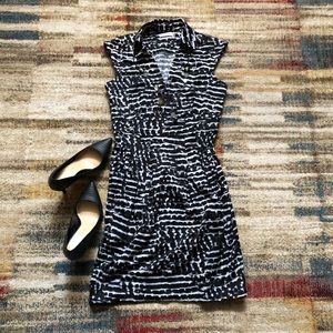 Calvin Klein Black & White Print Dress